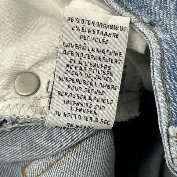 Jonathan Simkhai Women’s 27R Straight Leg Denim Jeans Organic Cotton Distressed - Picture 9 of 15